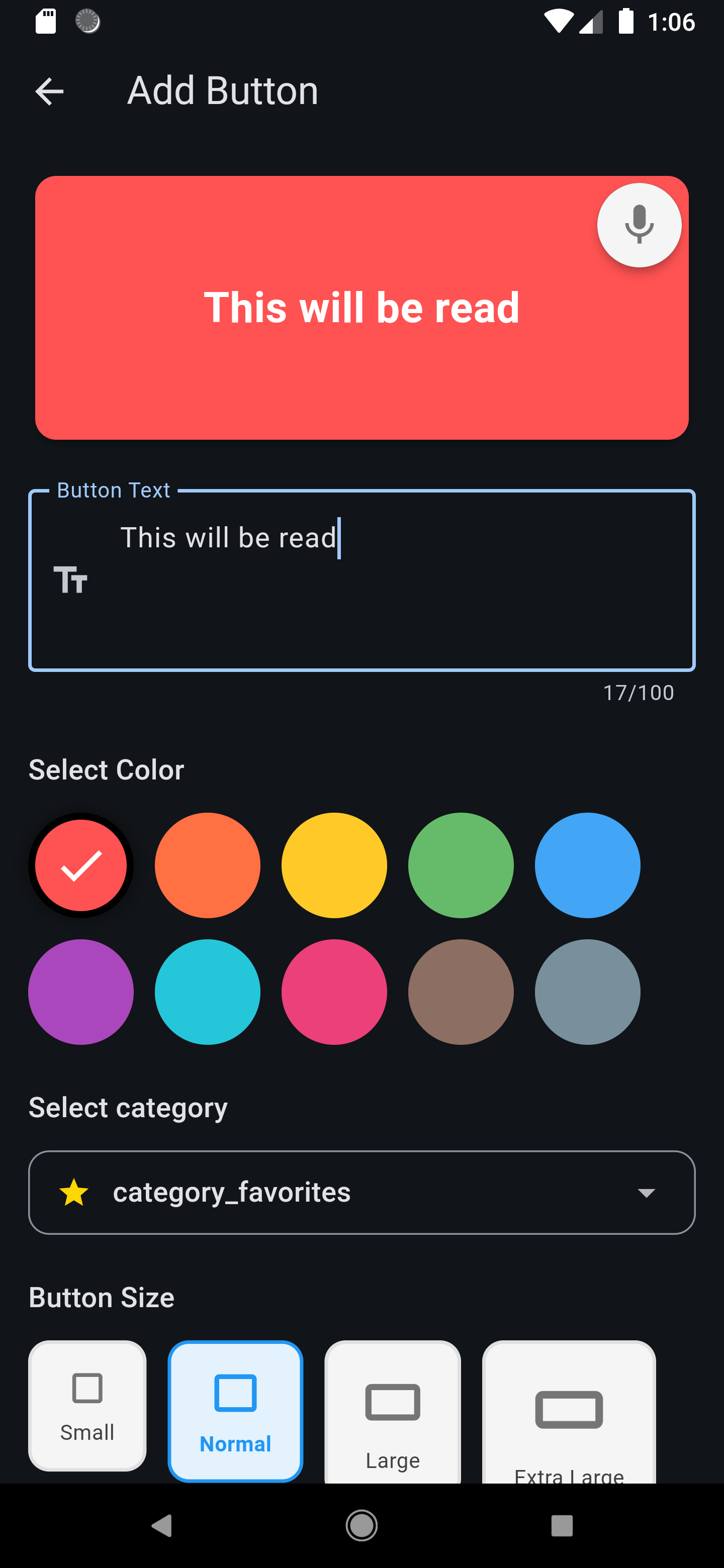 Button-Kommunikation Modus Screenshot